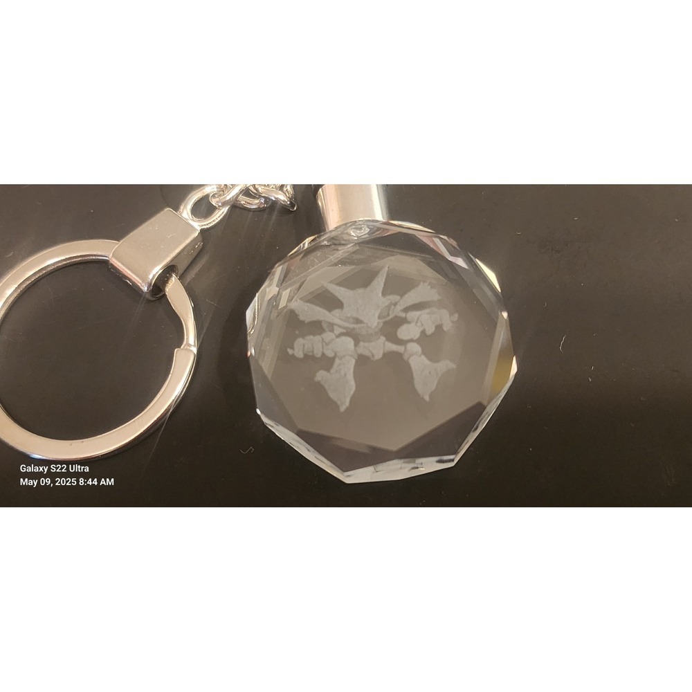 Crystal Pokemon Alakazam Keychain LED Light Up Keyring Anime‎ Charm